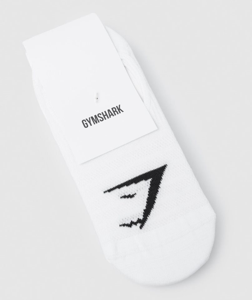 Gymshark No Show 3pk Socks White | CA 8D735A